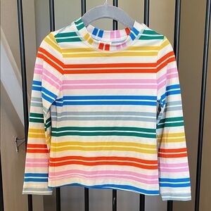 Hanna Andersson Bright Rainbow Stripe Long-Sleeve Swim 4T